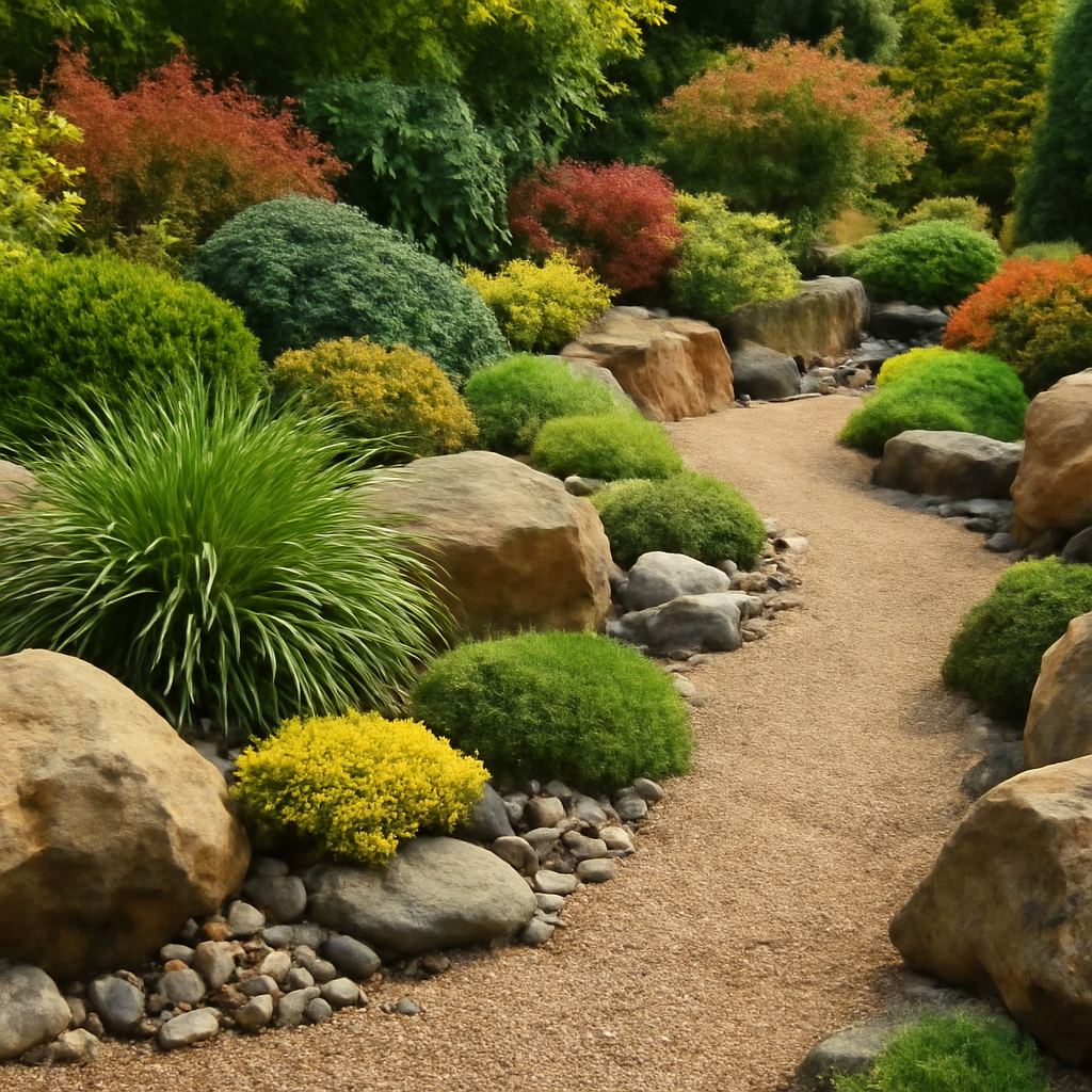 landscape design with rocks