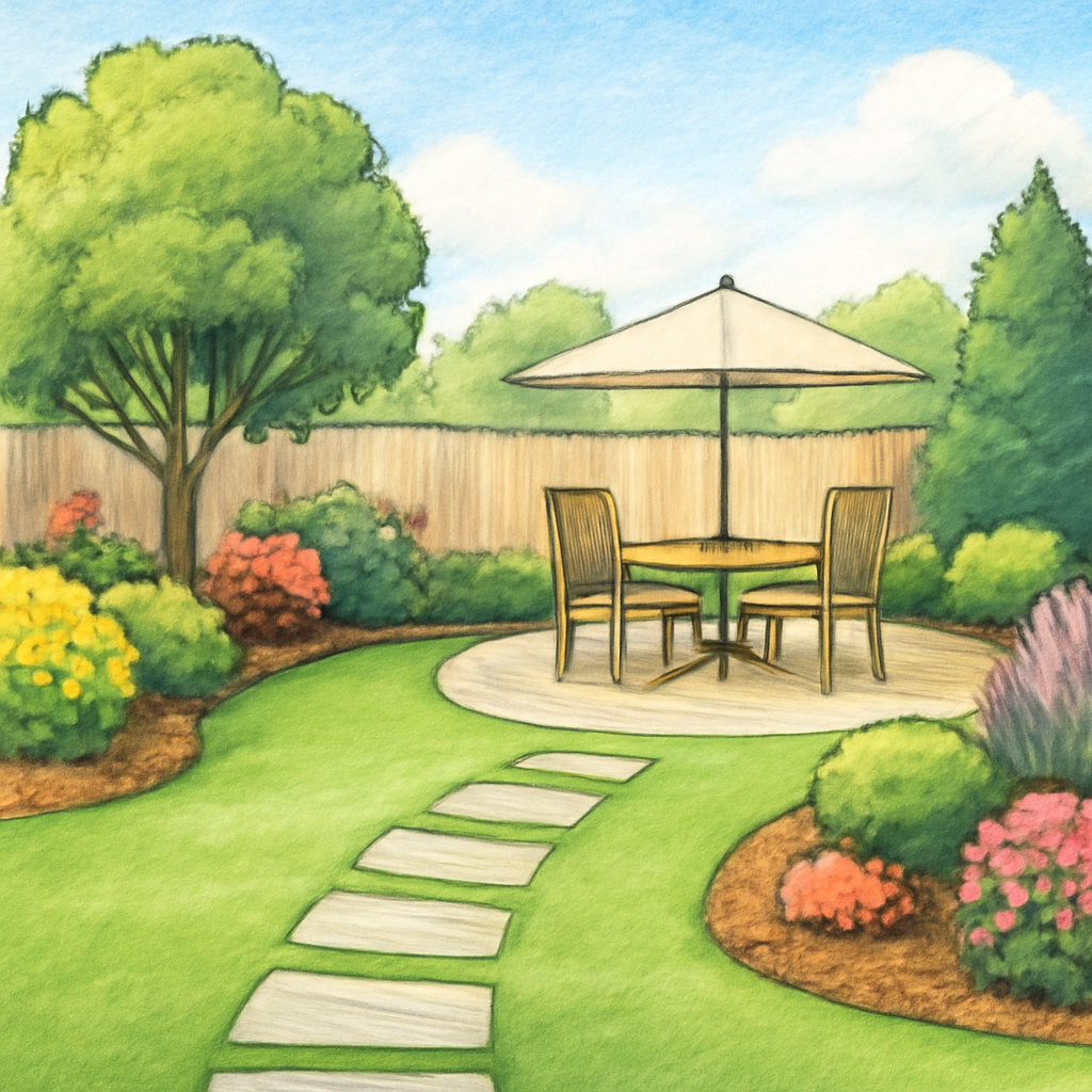 landscaping drawing easy