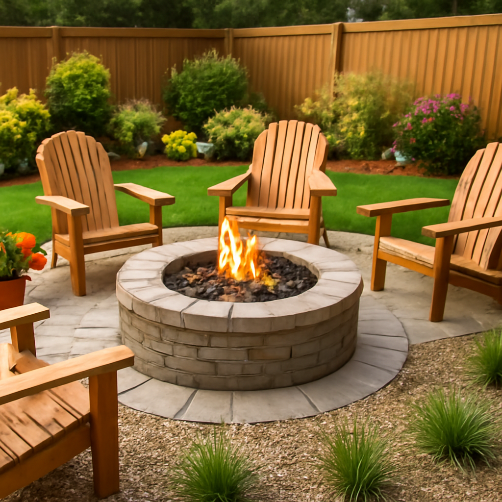 low cost fire pit landscape design