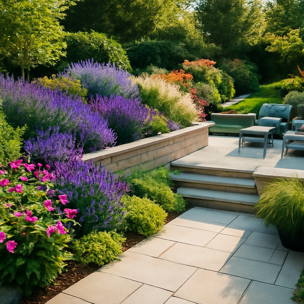 terrace and outdoor gardens